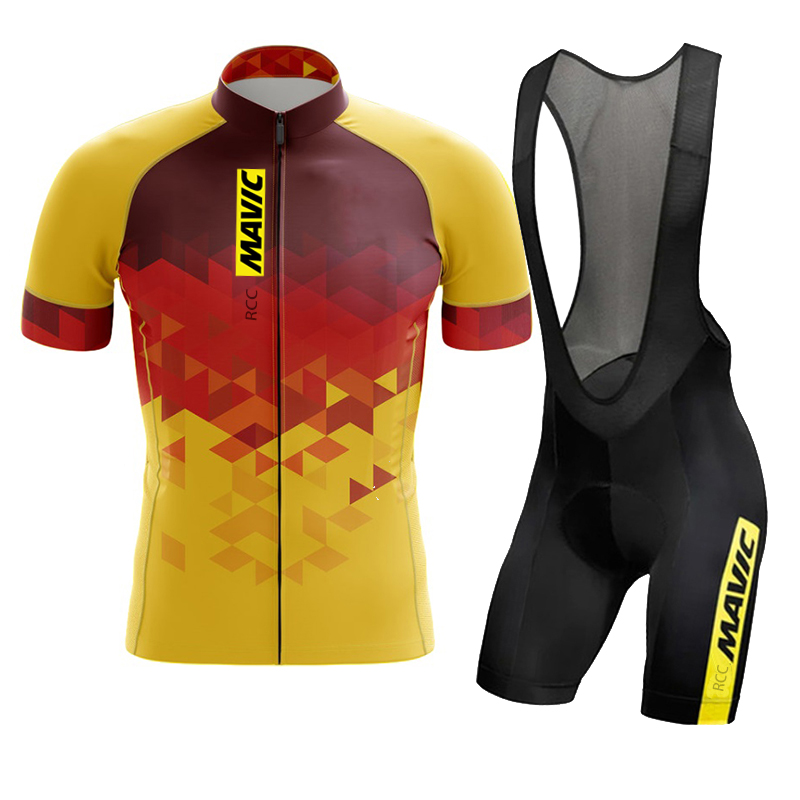 Cycling Gear Jersey - 2024 Mavic Kurzarm-Radsport-Sets für Männer, Triathlon-Träger
