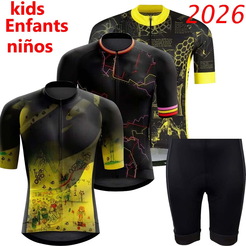 Cycling Gear Jersey - Kinder Frankreich-Tour 2026 Radsport-Trikot-Set Wout Van