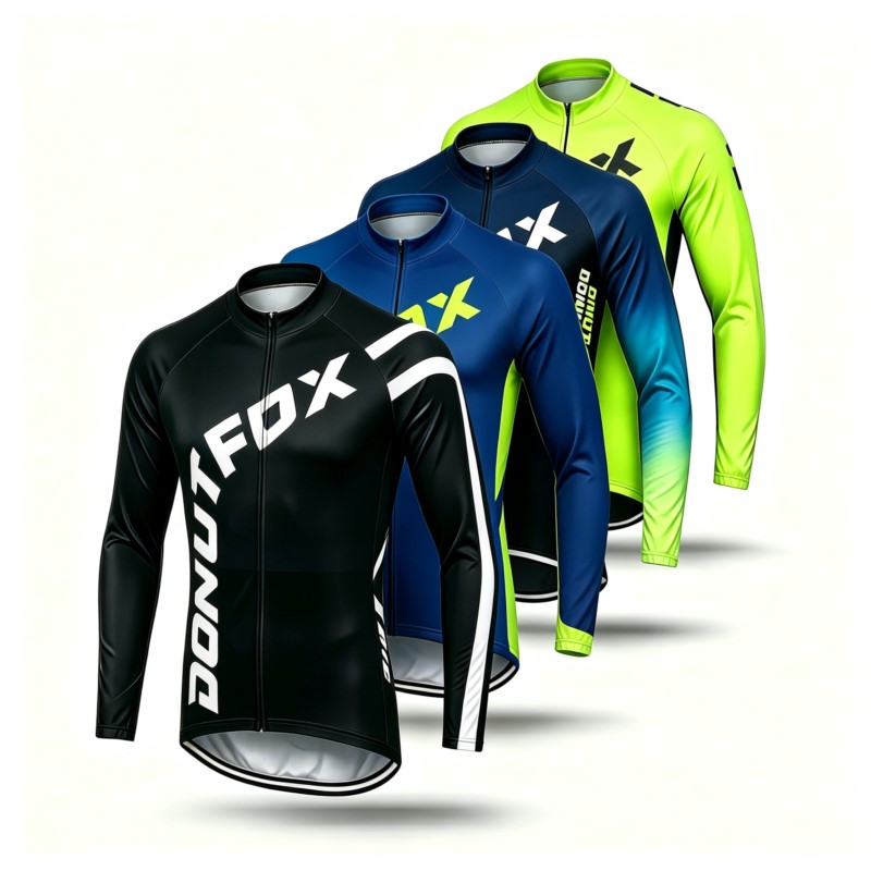 Cycling Gear Jersey - Langarm-MTB-Trikot und Radlerhose für Herren, schnell