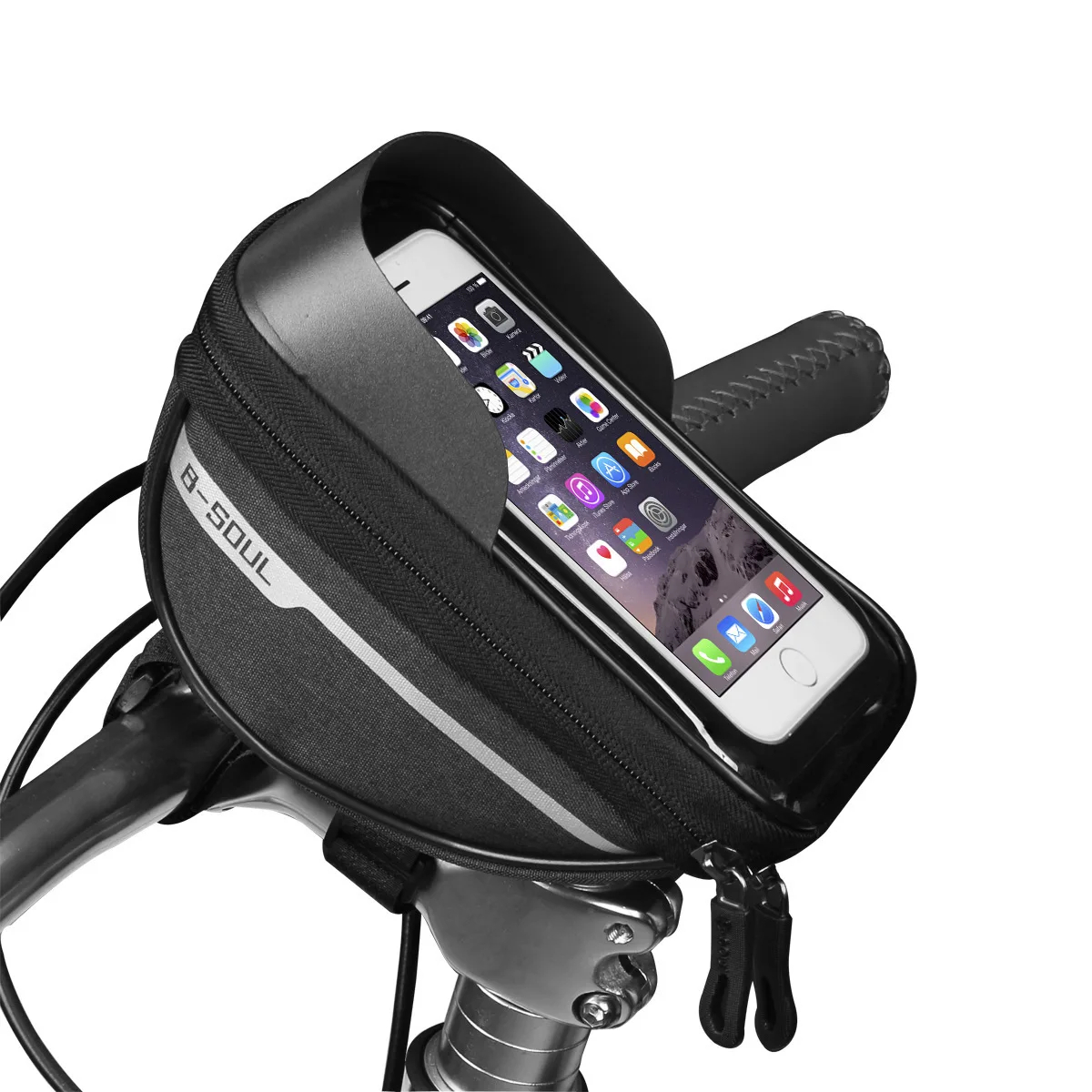 Cycling Gear Storage - Wasserdichte Touchscreen-Fahrradlenkertasche mit Sonnenschutzabdeckung 1L Polyester