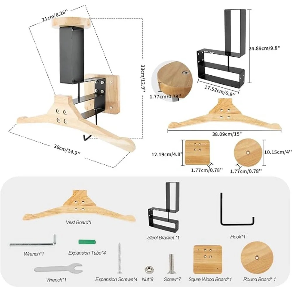 Motorrad 1PCS Holz Helm Halter – Cycling Gear Wall Mount Bewertung und Preis